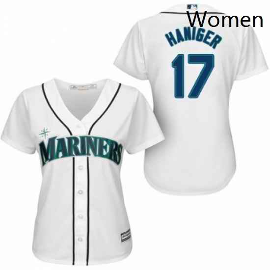 Womens Majestic Seattle Mariners 17 Mitch Haniger Authentic White Home Cool Base MLB Jersey